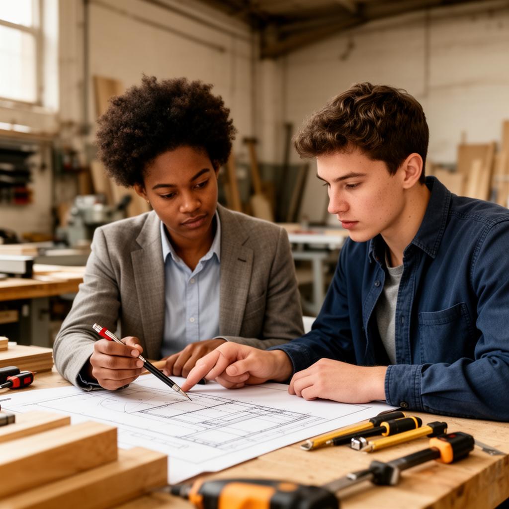 A workplace mentor leading a leadership development session with diverse professionals